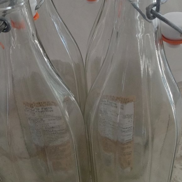 Glass Bottles Lot of Four of Attractive Design w/h Special Cork. - Picture 4 of 7